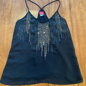 Daytrip, BUCKLE, black sequin tank small